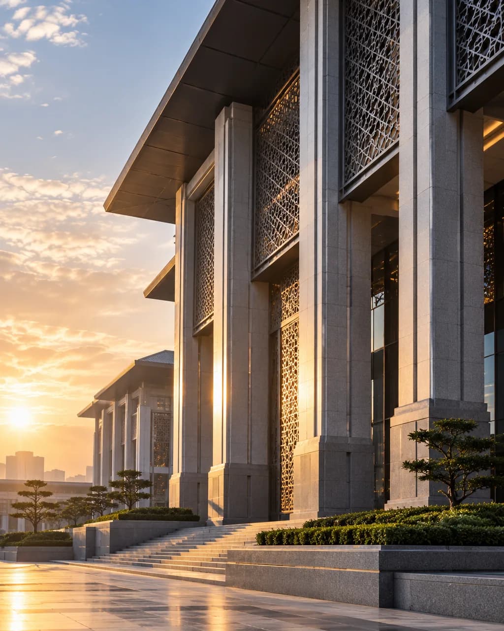 Detail of a modern civic building facade
